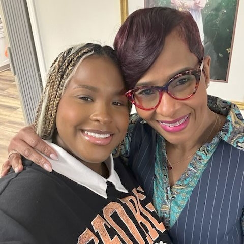 Demeatrice Nance and another woman take a selfie.