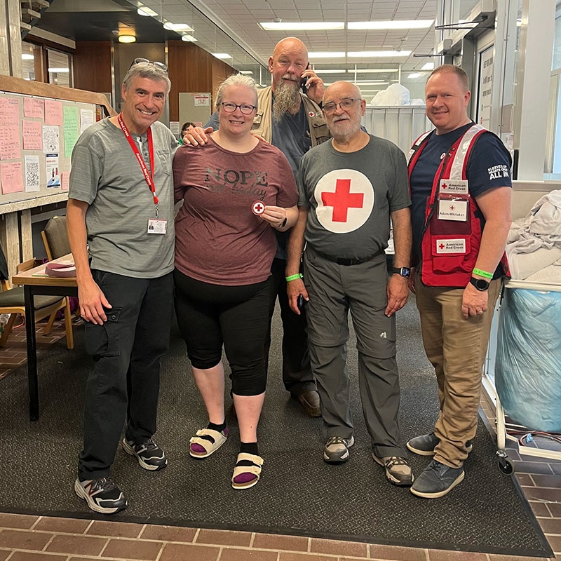 Northern Ohio volunteer Paul Hiszem with other Red Cross and Canadian Red Cross volunteers group pic.