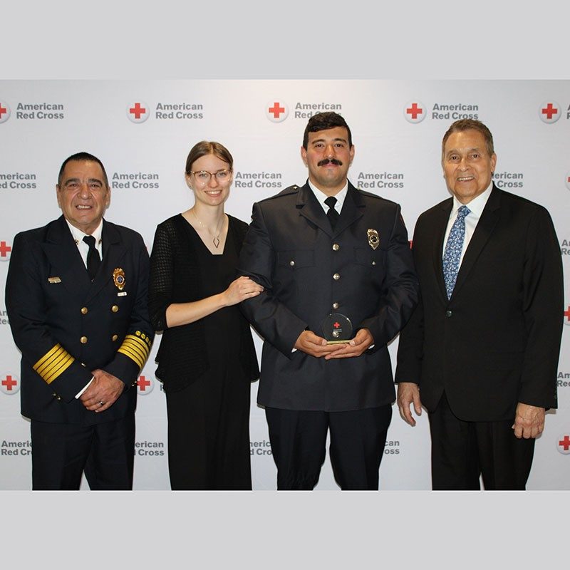 group pic of four people at the 2025 northeast ohio heroes awards.