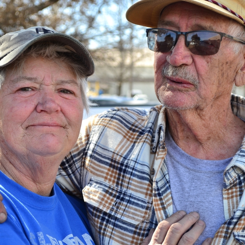 Marilyn Braden and her dad, Joe Browne Jr hugging.