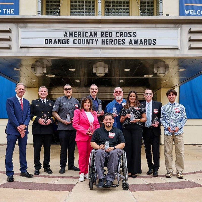 group pic of the 2025 Red Cross Orange County hometown heroes.