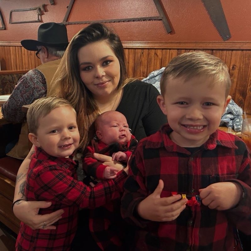 Julia Norris and her three children.