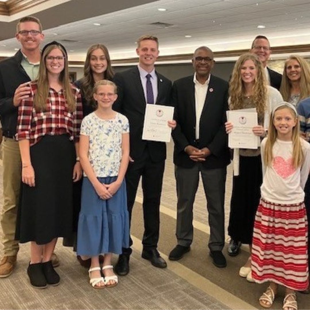 henderson family group receiving award