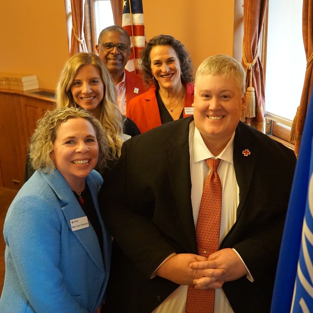 group of red cross staff