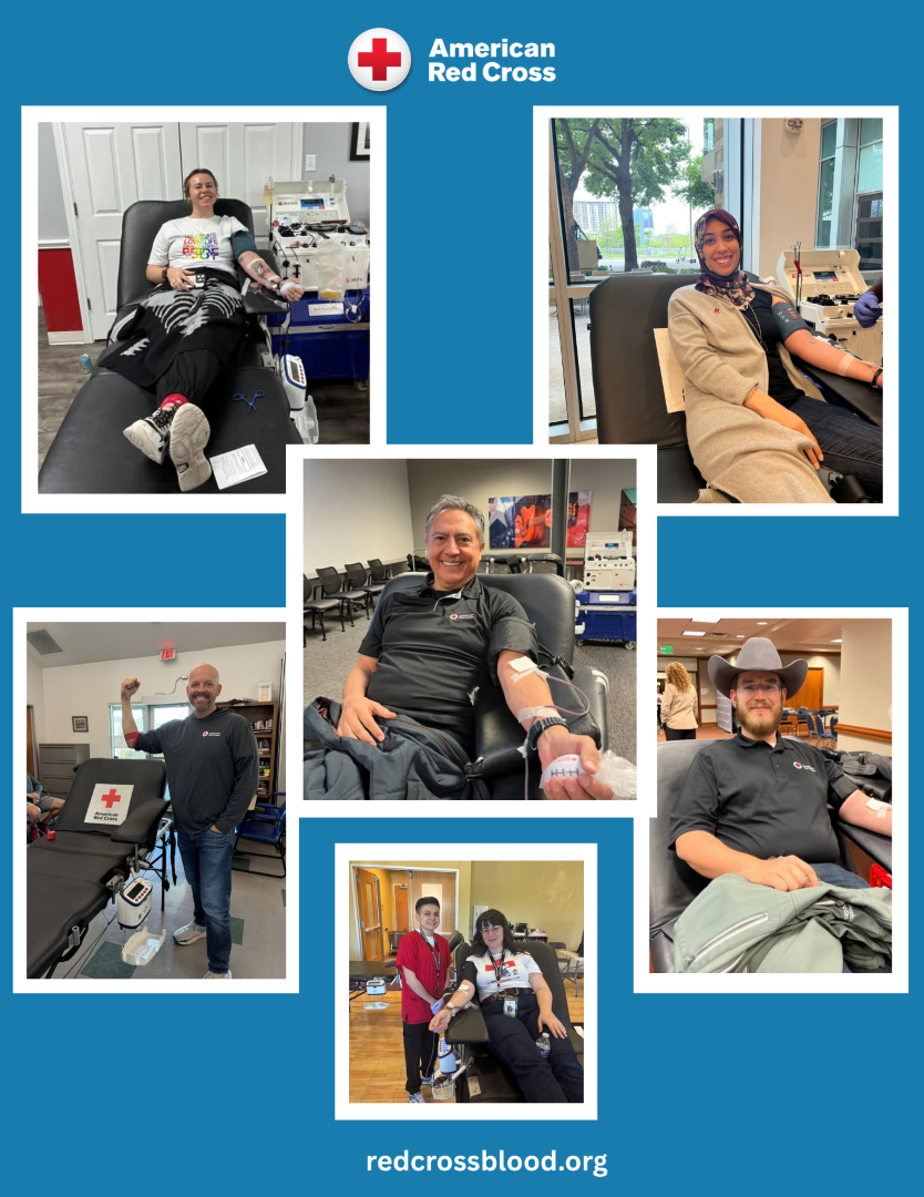 Collage of people donating blood