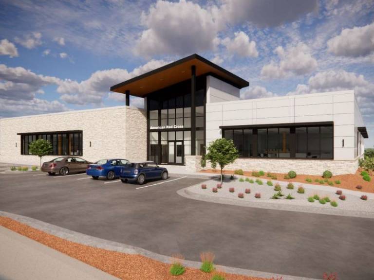 Rendering of a new Red Cross regional headquarters building in Austin, Texas.