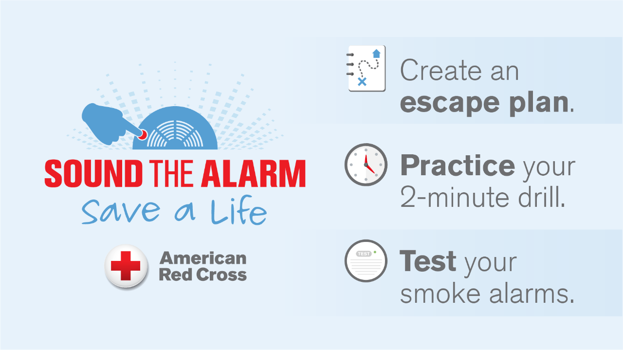 red cross sound the alarm logo