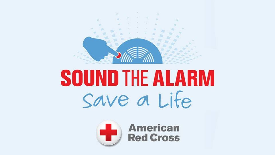 Red Cross sound the alarm logo.