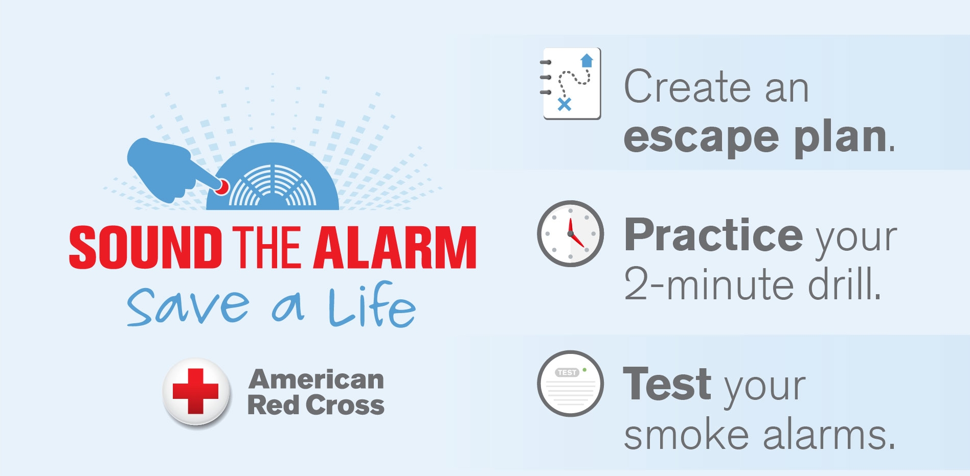 red cross sound the alarm logo