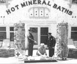 Old black and white photo of Red Cross first aid training