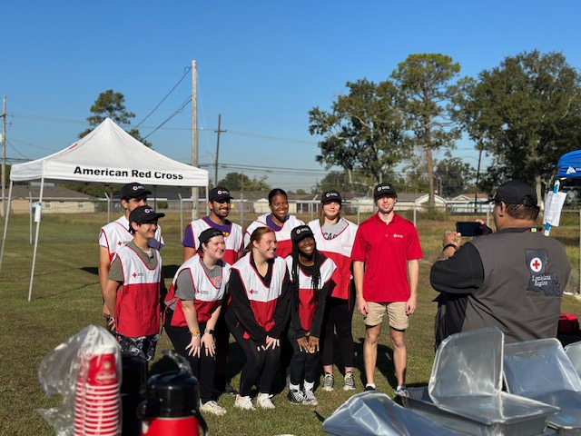 red cross volunteers during sound the alarm event