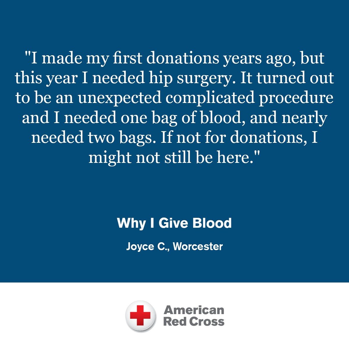 Why I Give Blood quote from Joyce C.
