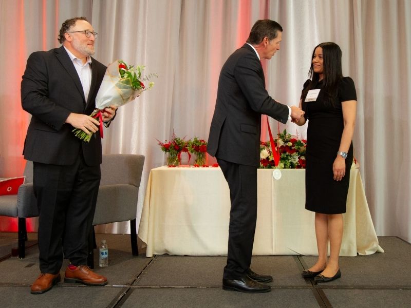 honoree accepting award