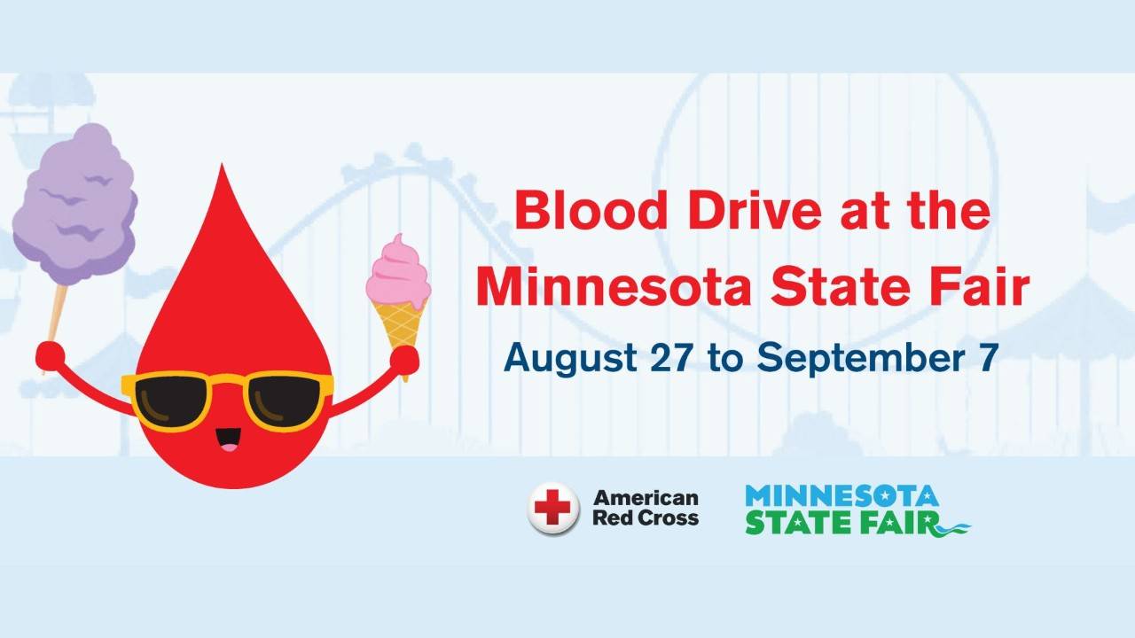 state fair graphic with blood donation graphic