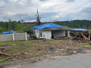 Destroyed home from a tornado