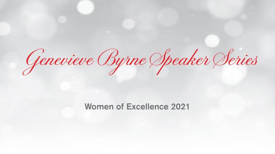 Web banner that says Genevieve Byrne Speaker Series.