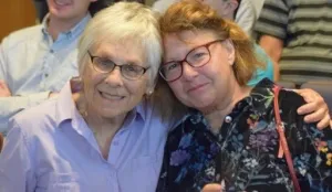 Naomi Stamper (left) inspired her friend Linda Wulf (right) to become a regular blood donor.