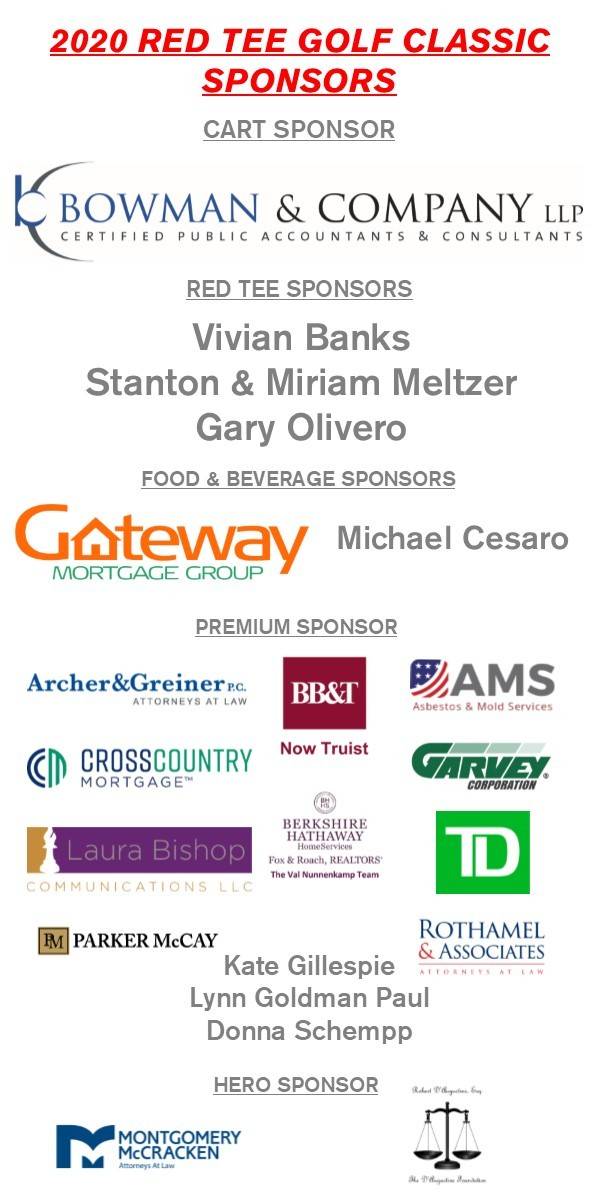 New Jersey Red Cross Red Tee Golf Classic Sponsor Logos