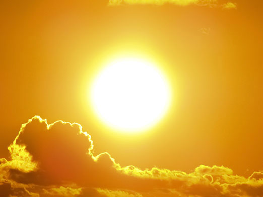 Hot Sun with some clouds.