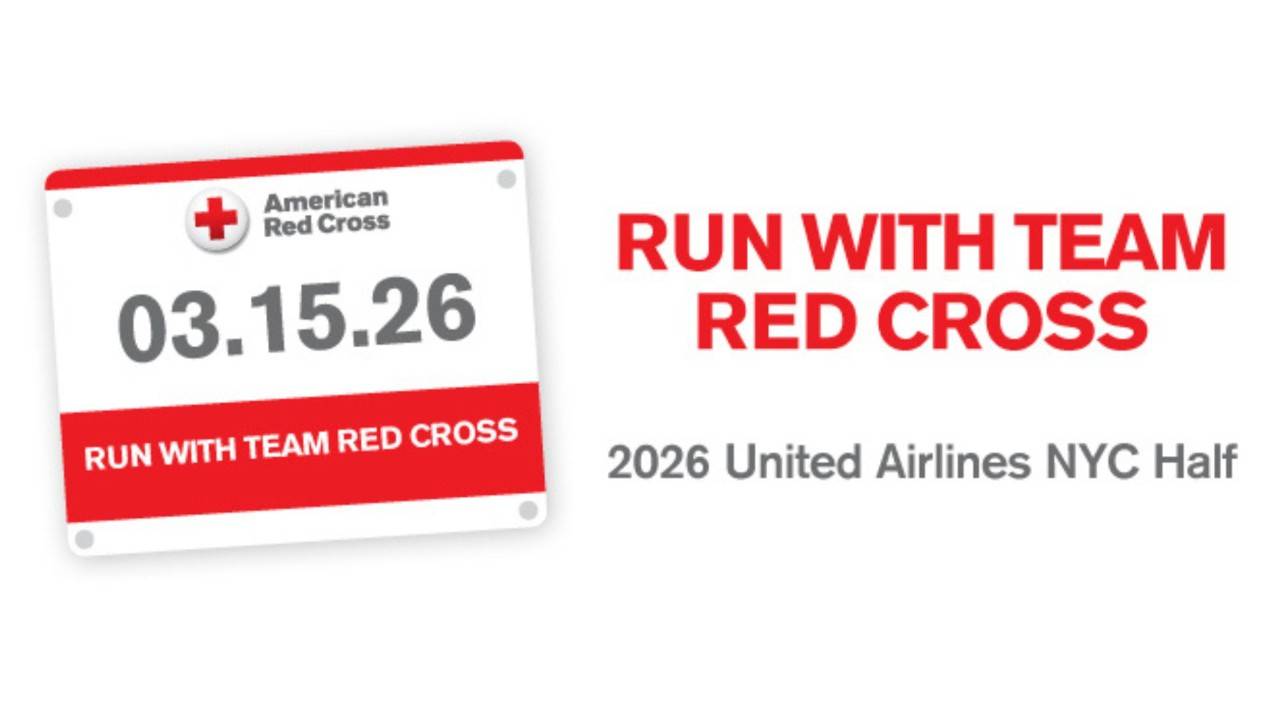 team red cross NYC Half Marathon Banner.