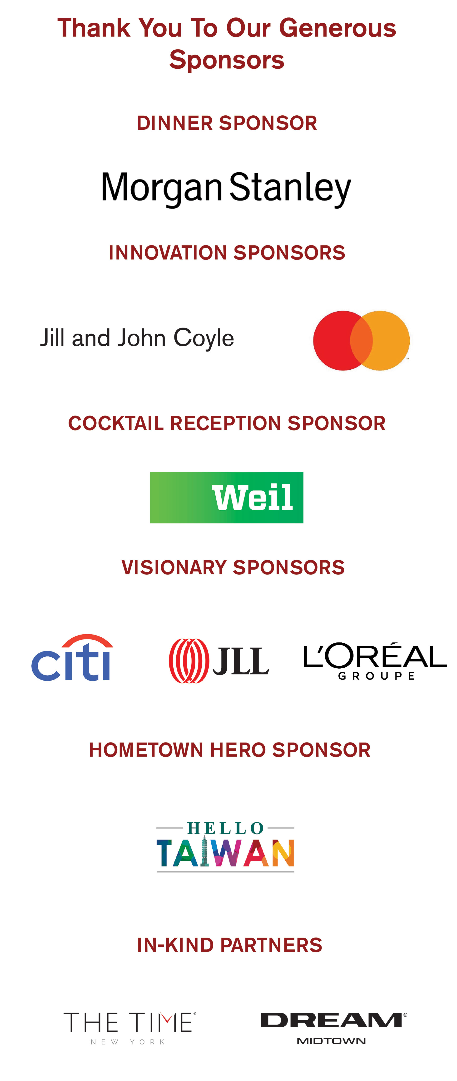 Red Cross Heroes Gala Sponsors.