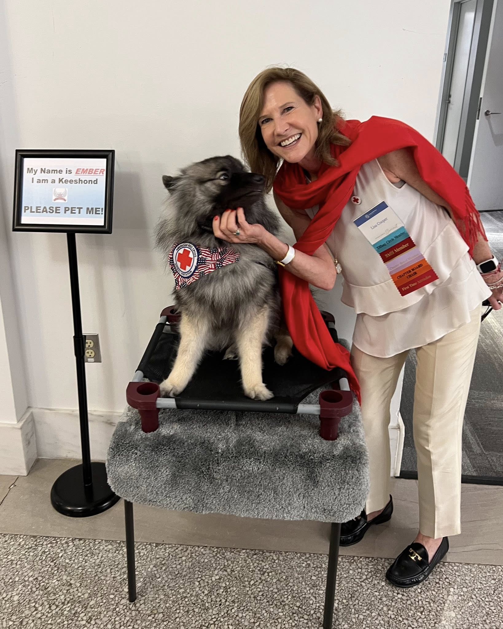Lisa Cooper with service dog