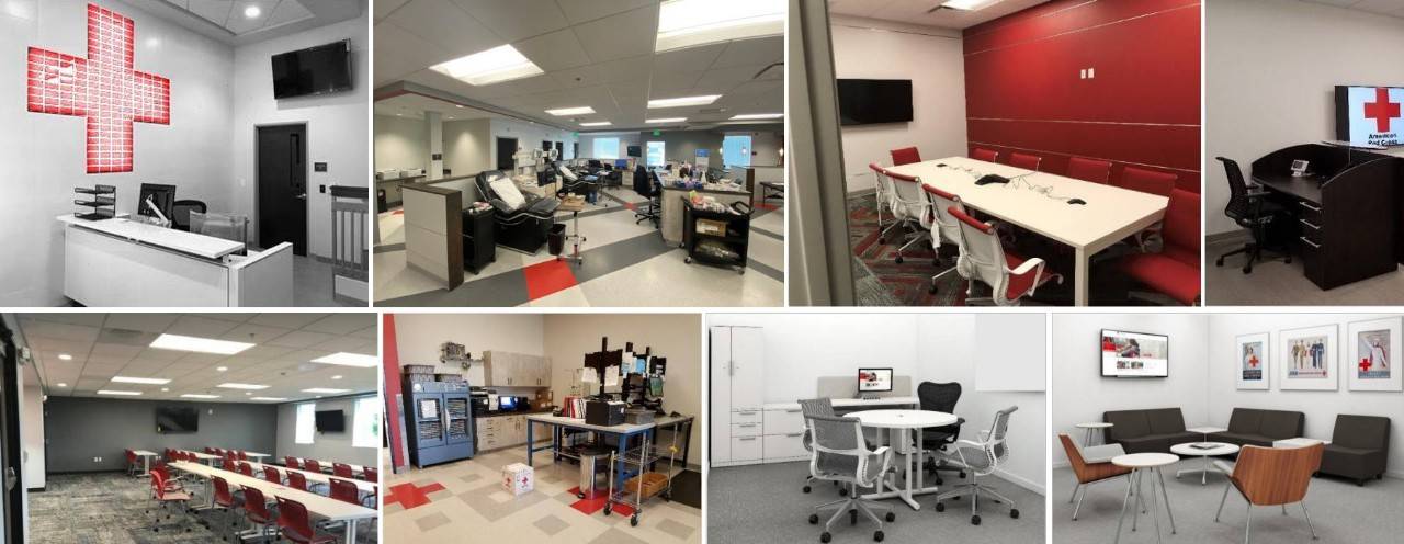 picture collage of renovated Headquarters Building.