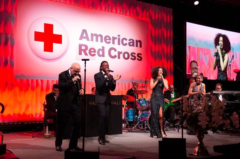 A band plays at the Metro New York Red Cross Ball.