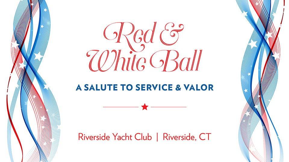 Red and White Ball text banner with date and location.