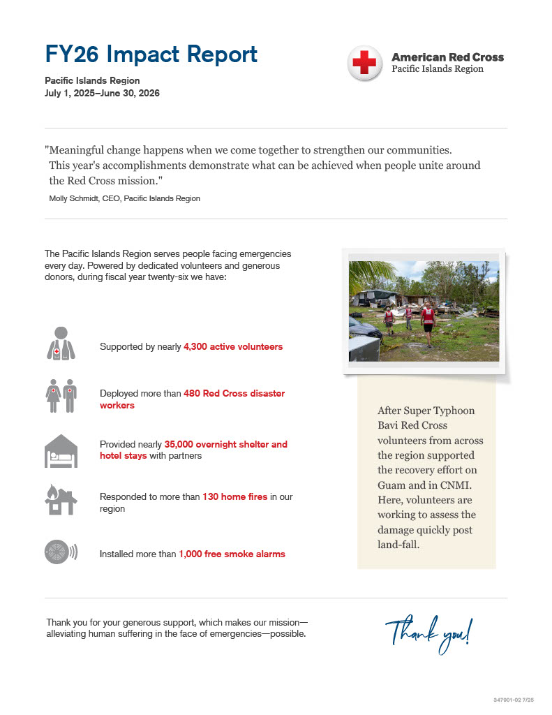 Pacific Islands Red Cross Fiscal Year 26 Impact Report graphic