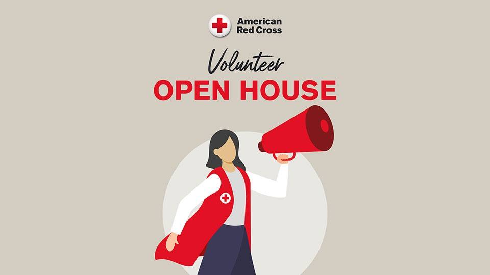 American Red Cross Volunteer Open House banner.