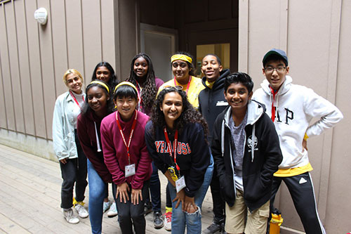 ldc students pose for picture at camp.