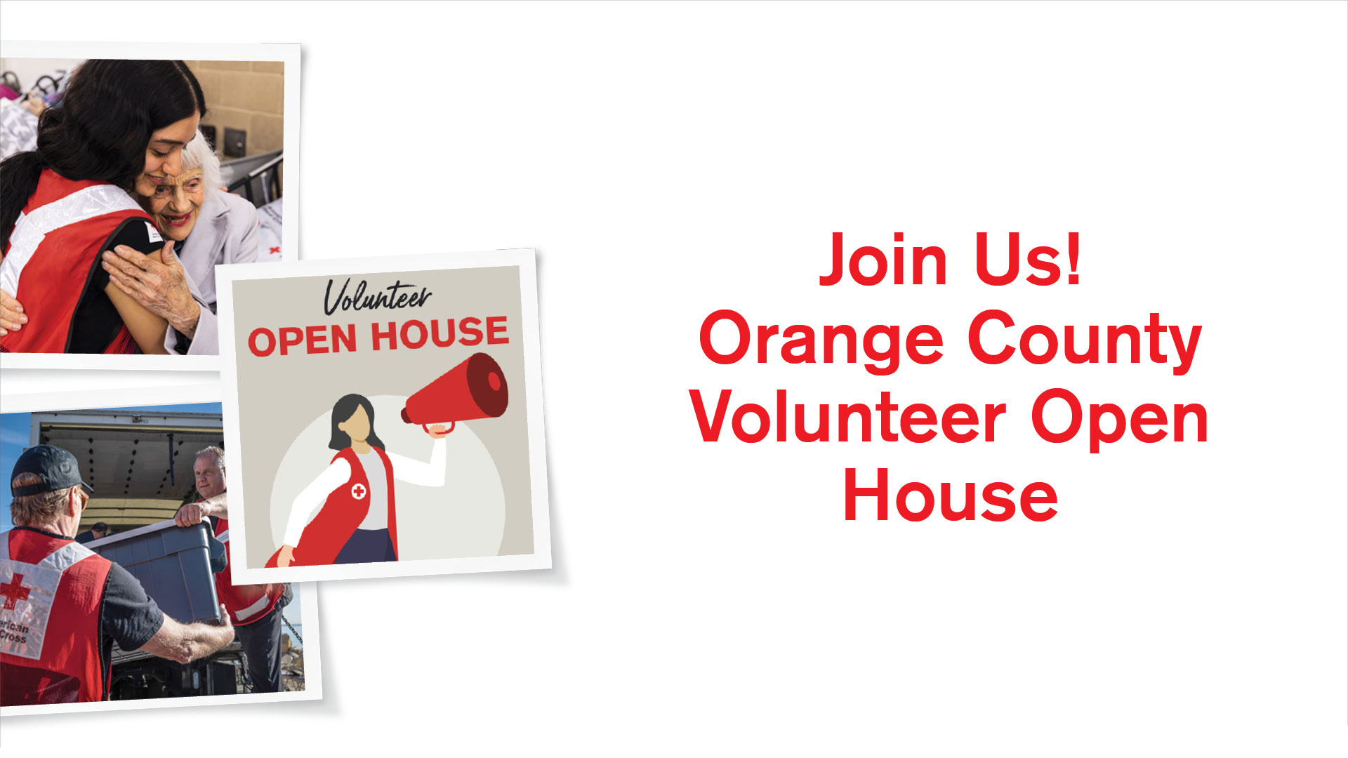 Orange County Volunteer Open House banner.