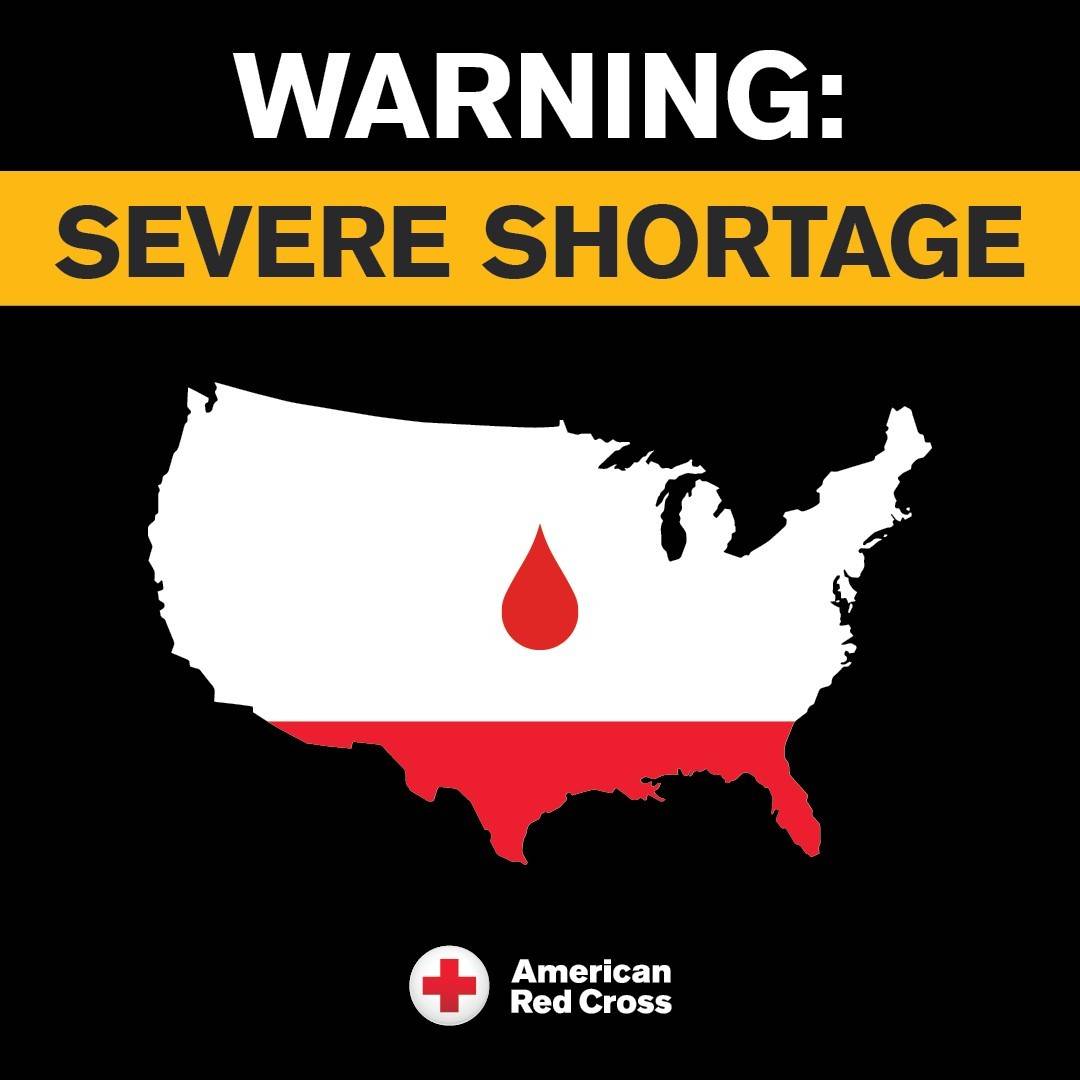 Graphic showing severe blood shortage