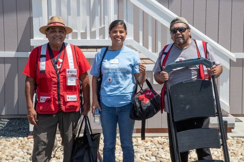 Red Cross volunteers prepare to Sound the Alarm