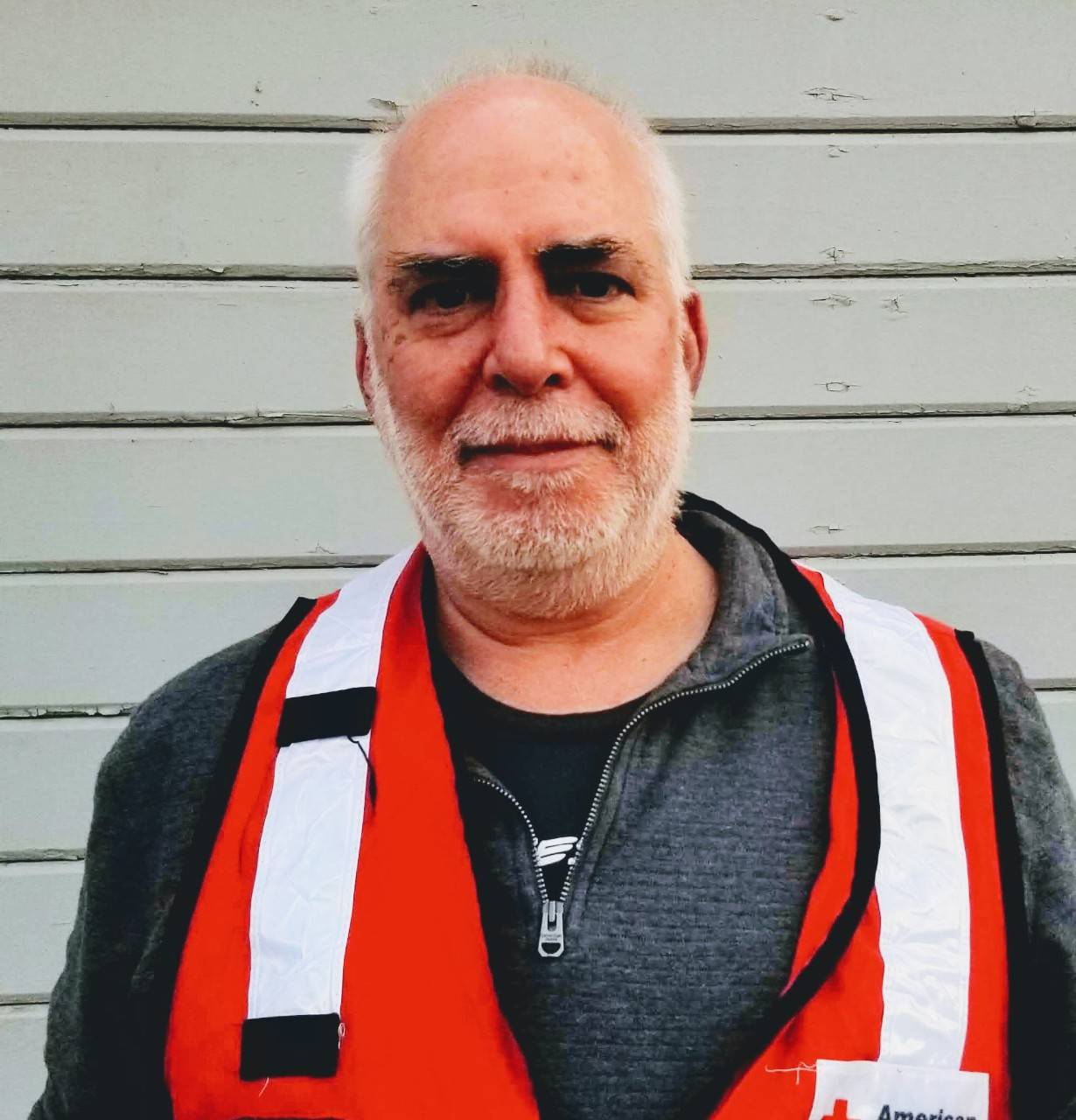 Male Red Cross volunteer