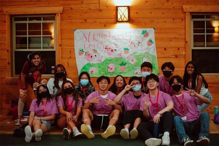 Group shot of youth group at camp