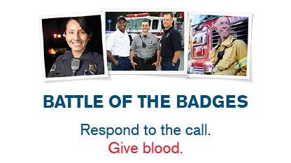 Battle of the Badges Blood Drives event banner.