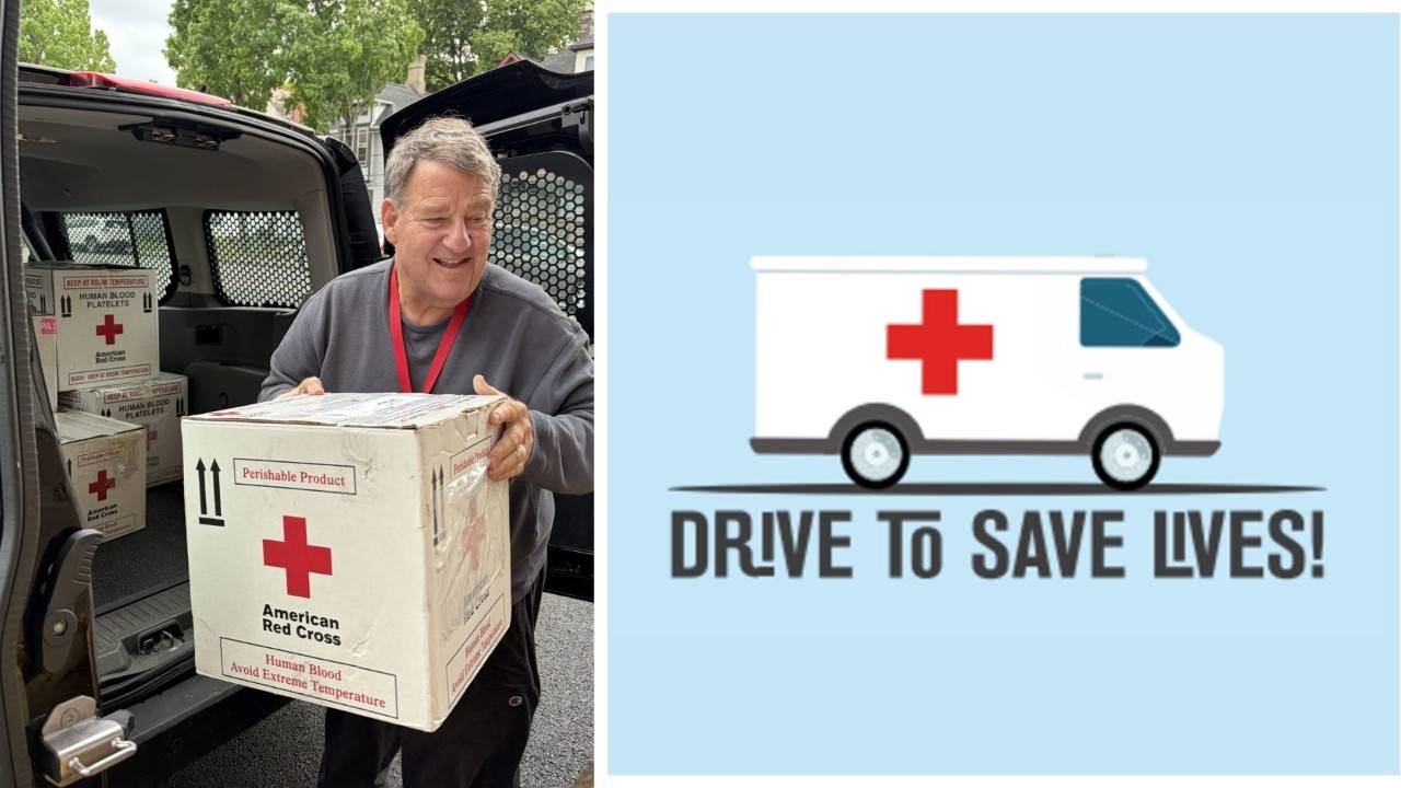 volunteer carrying supplies