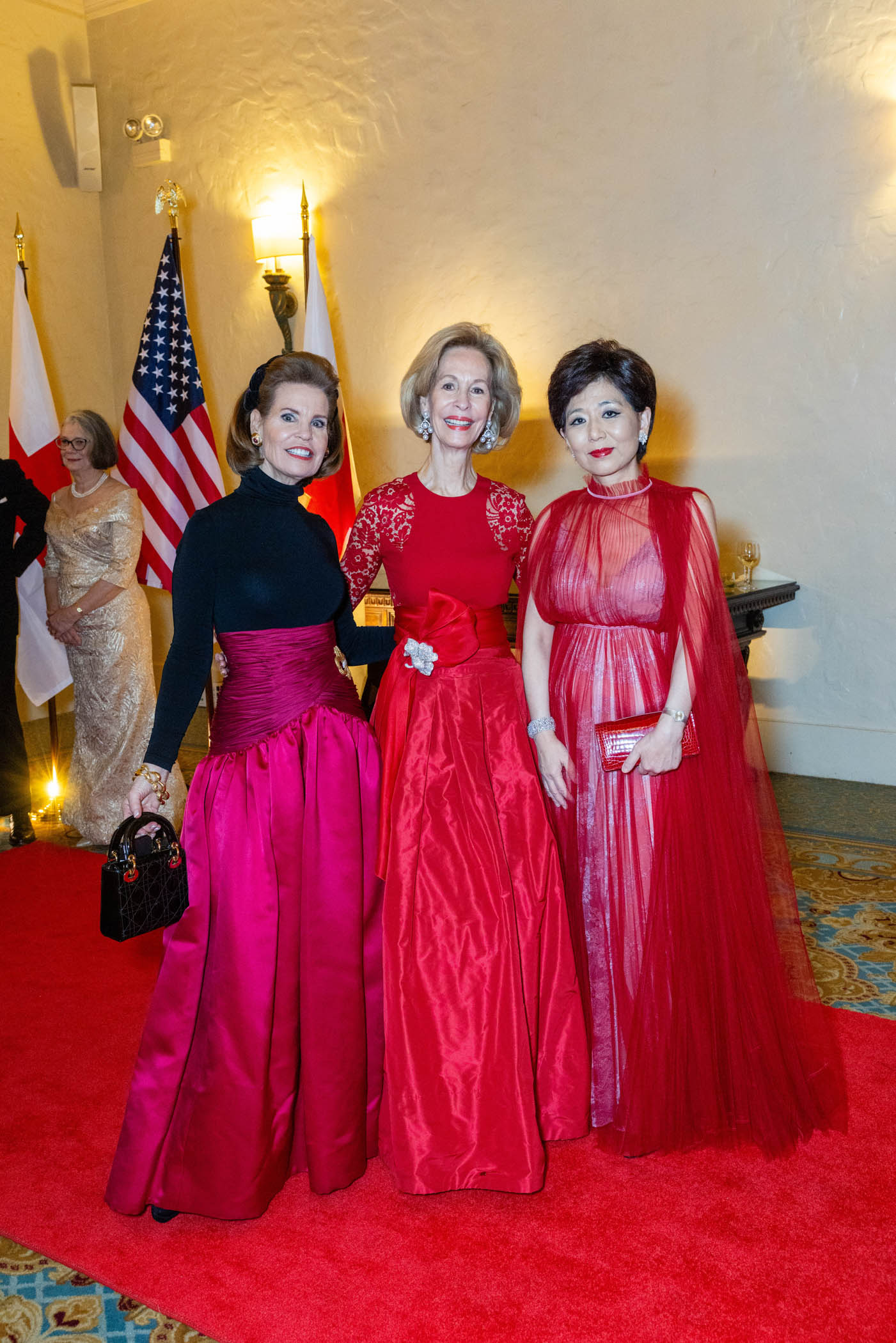 Tweed Bogache, Ambassador Bonnie McElveen Hunter, and Michele Kang