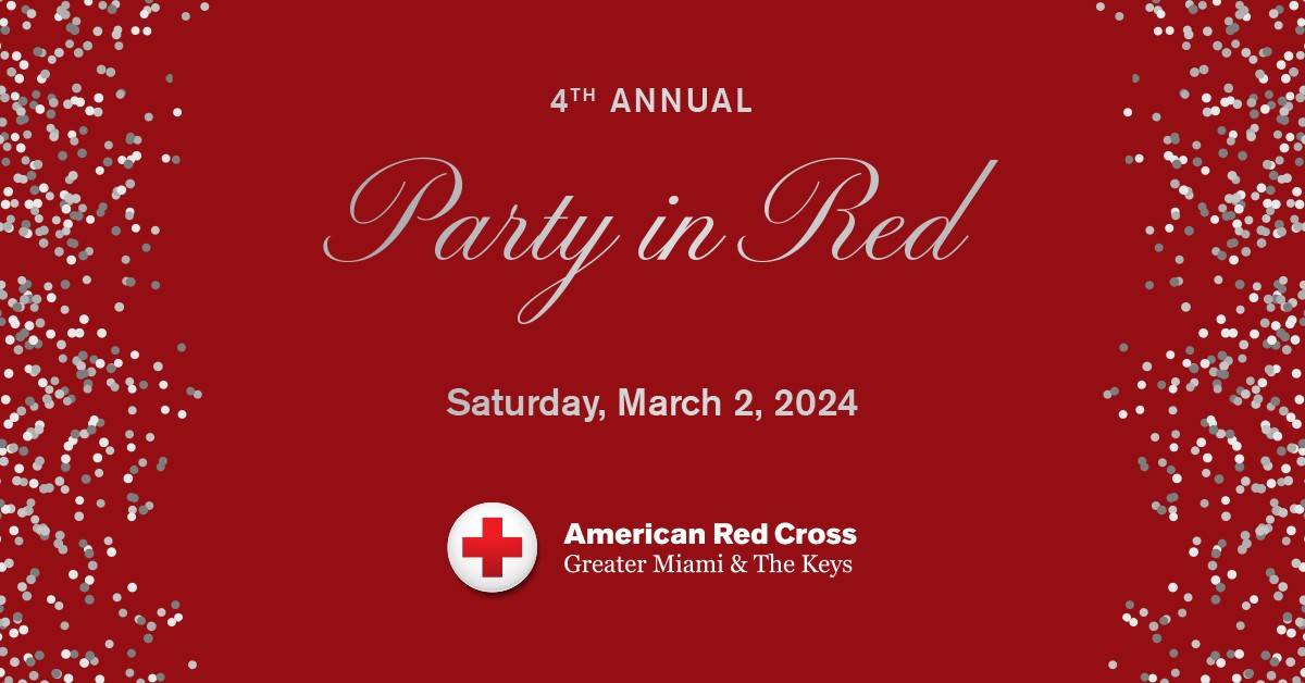 Header image for Party in Red featuring an abstract design that looks like shooting red stars