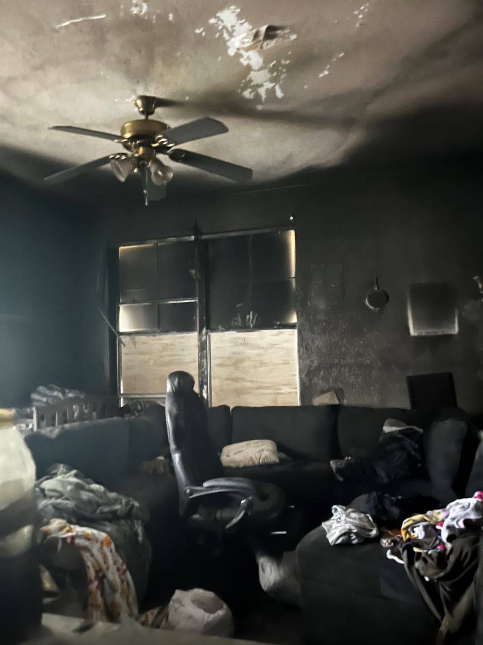Image of damage inside home after fire