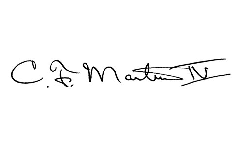 Chris F. Martin IV signature.