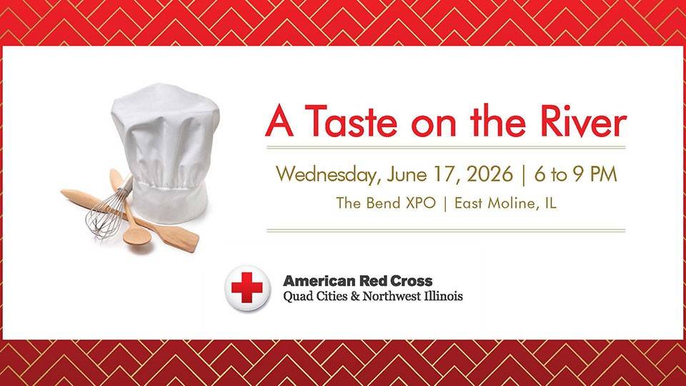 A Taste on the River banner with event info.