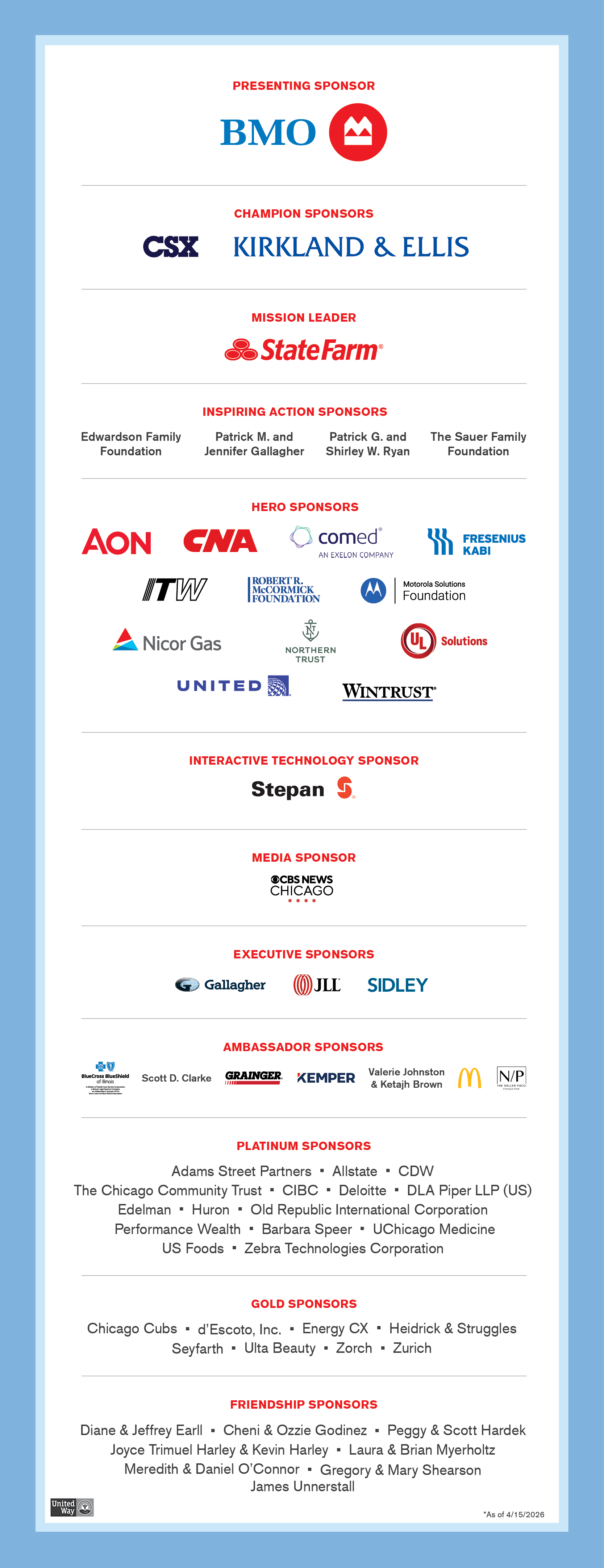 list of 2026 sponsors.