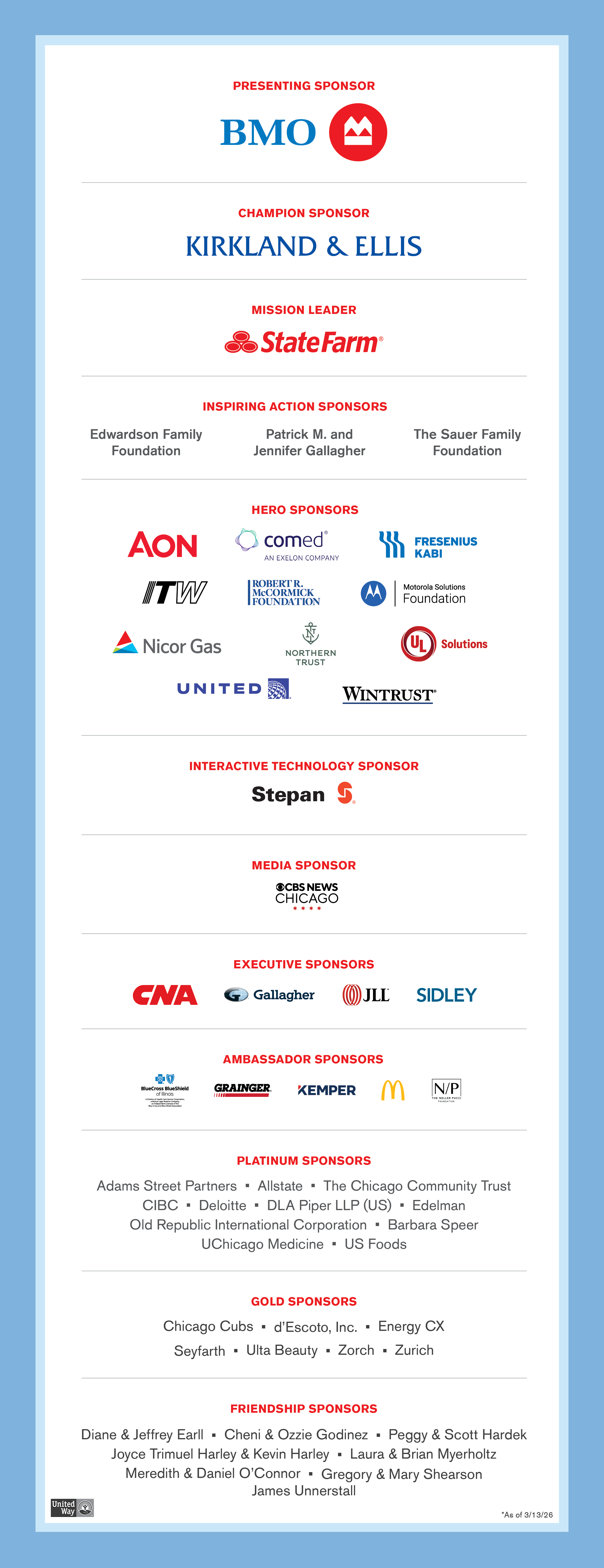 list of 2026 sponsors