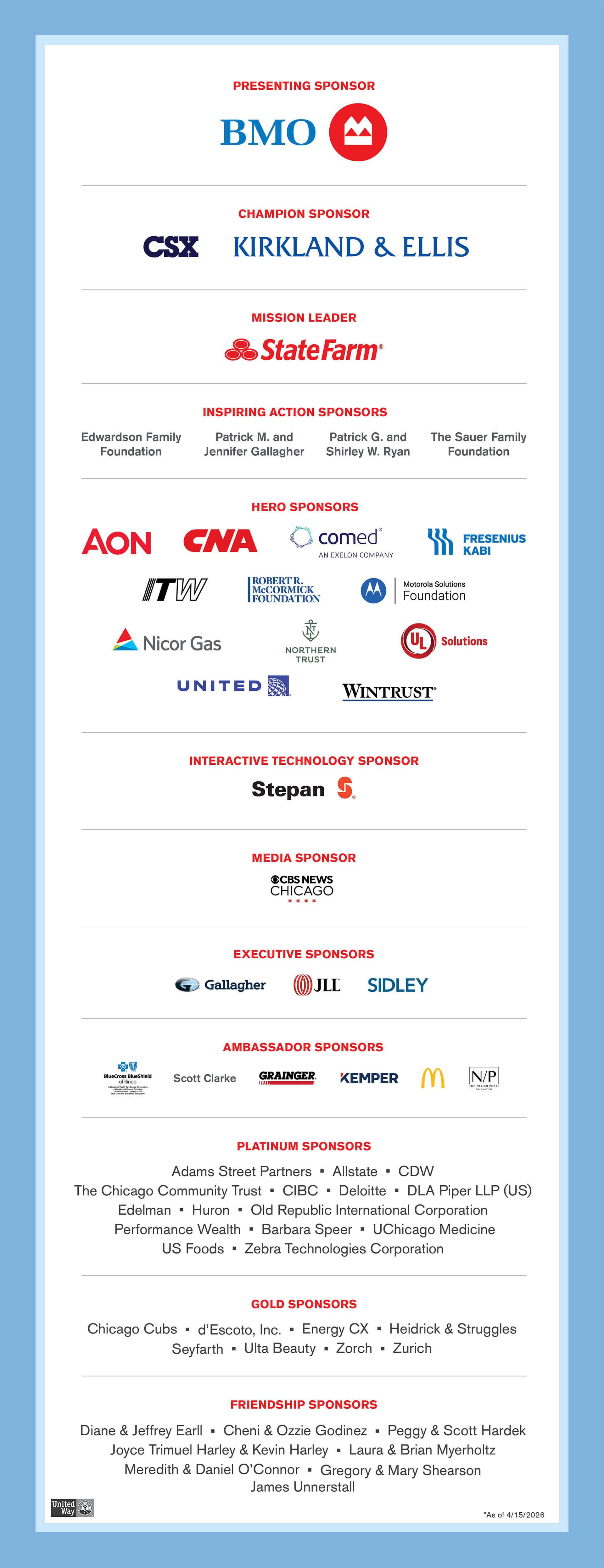 list of 2026 sponsors.