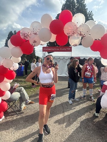marathon runner at finish line