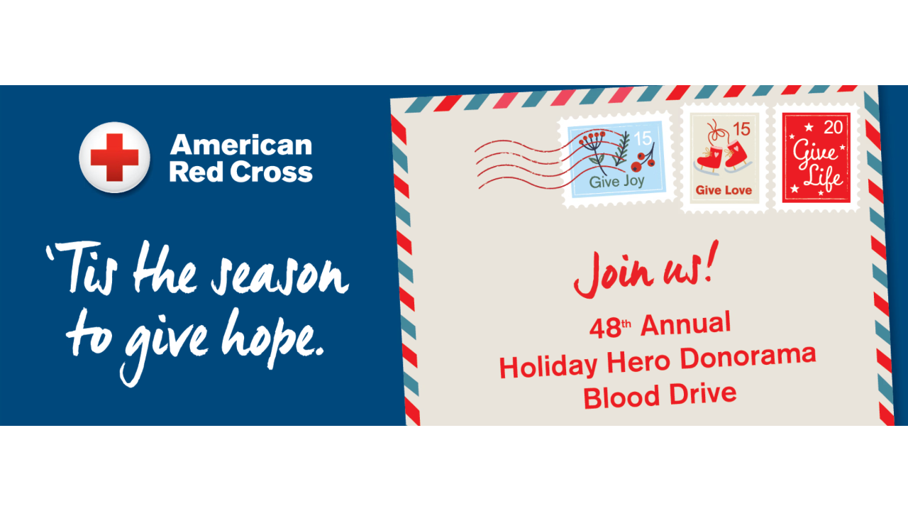 48th Annual Holiday Hero Donorama Blood Drive graphic