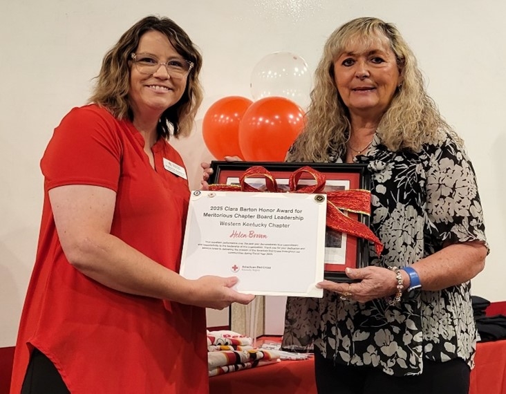Helen  Brown recieving an award.